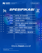 RAKITAN INTEL l I5 12400F | GTX 1650 GDDR 5 | 512 GB VGEN - Image 2