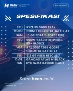 Rakitan PC Ryzen 5 5600 |  RTX 3060 Colorful Battle AX | 512 Vgen Rescue - Image 2