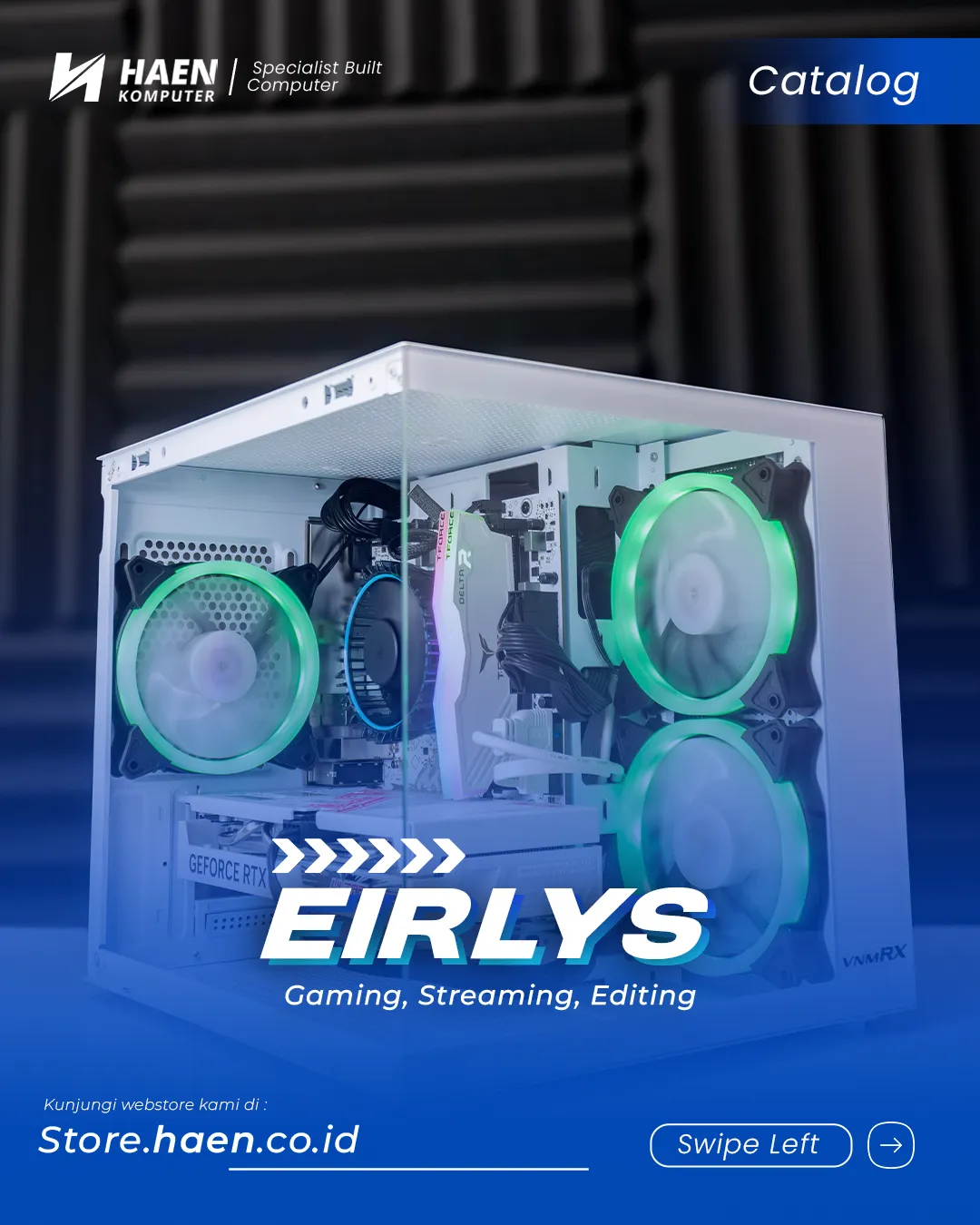 PC Rakitan Compact Intel i5 14400F | RTX 4060 8GB GDDR6 White Aesthetic - EIRLYS