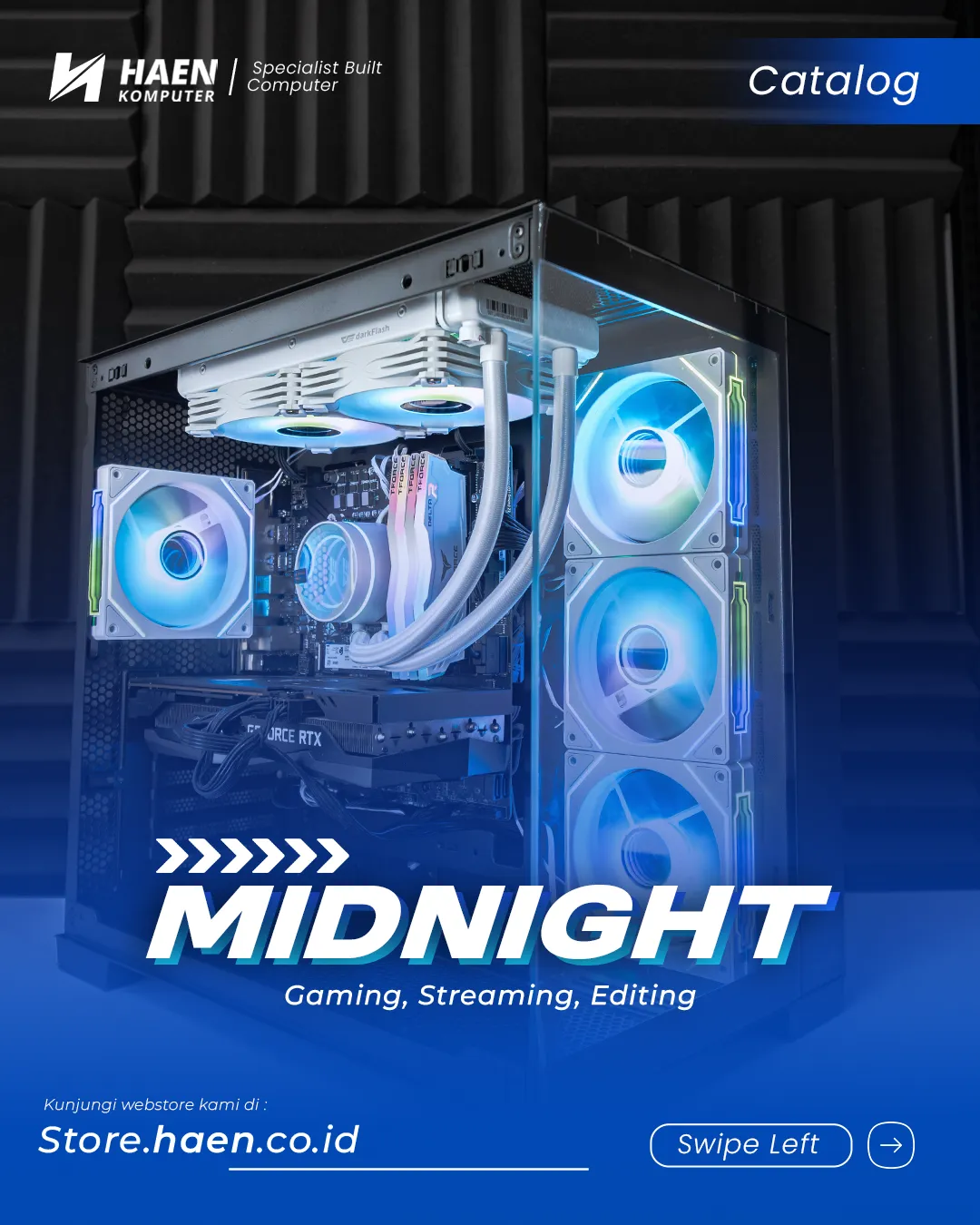 Rakitan PC Intel Core I5 12400F | RTX 3060 12GB Msi Gaming X | 32Gb DDR4 Delta T-Force | MIDNIGHT
