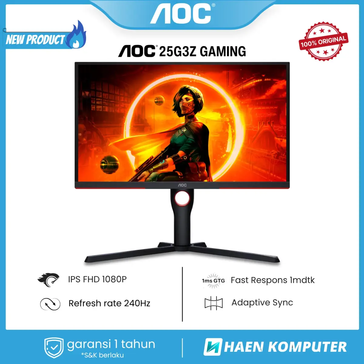 Monitor AOC 25G3Z GAMING 24.5 Inch IPS FHD 240Hz - Image 1