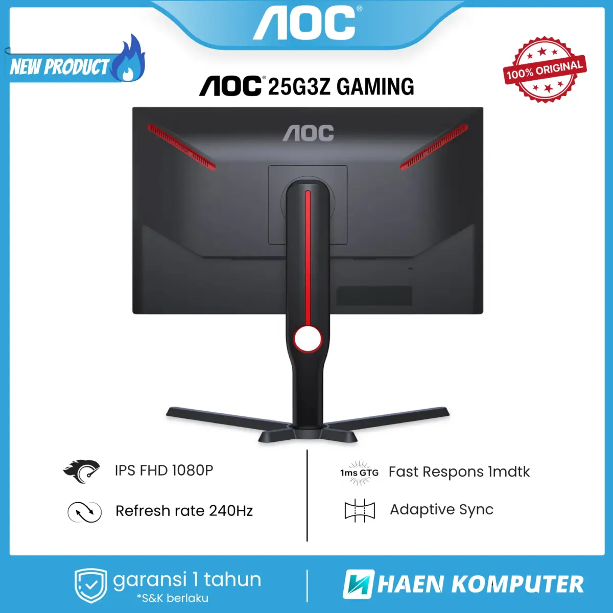 Monitor AOC 25G3Z GAMING 24.5 Inch IPS FHD 240Hz - Image 2