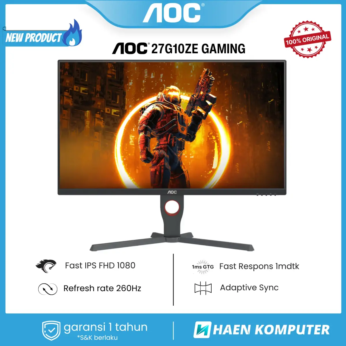 Monitor AOC 27G10ZE GAMING 27 Inch IPS FHD 260Hz - Image 1