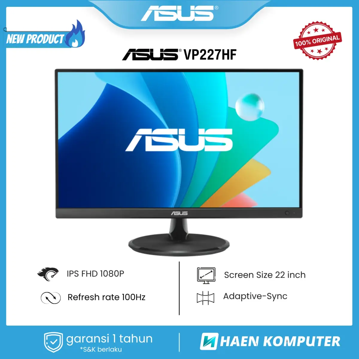 Monitor ASUS VP227HF 22 Inch VA FHD 100Hz - Image 1