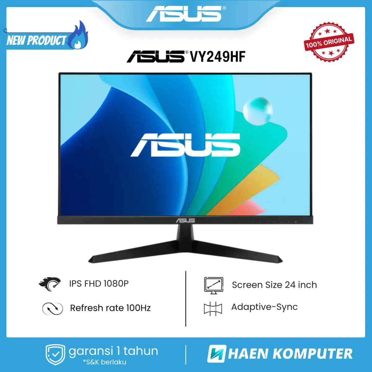 Monitor ASUS VY249HF 24 Inch IPS FHD 100Hz - Image 1
