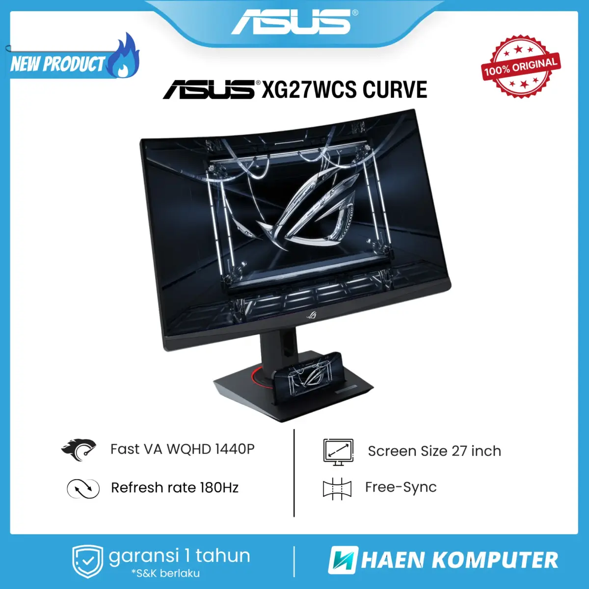 Monitor ASUS XG27WCS CURVE 27 Inch 2K FAST VA QHD 180Hz - Image 2