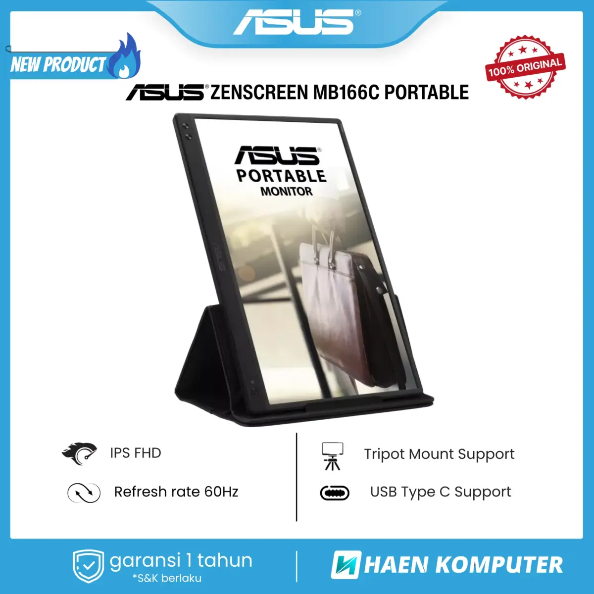 Monitor ASUS ZenScreen MB166C PORTABLE 15.6 Inch IPS FHD 60Hz - Image 2