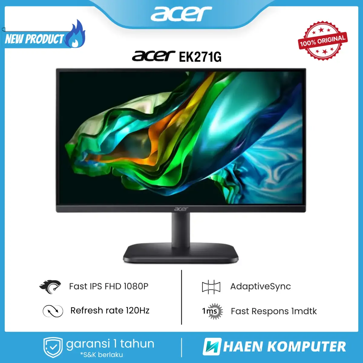 Monitor Acer EK271G 27 Inch IPS FHD 120Hz - Image 1
