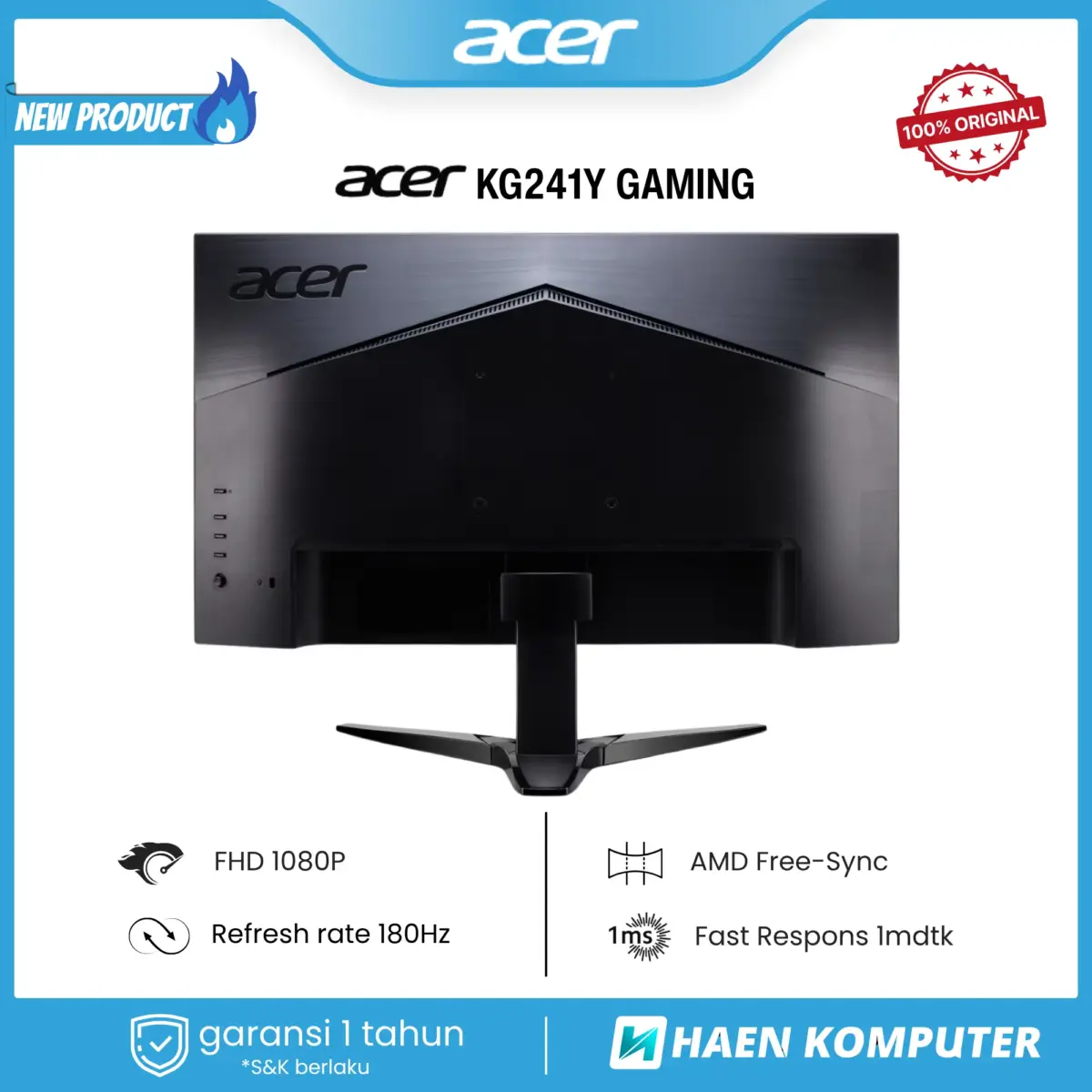 Monitor Acer KG241Y GAMING 23.8 Inch VA FHD 180Hz - Image 2