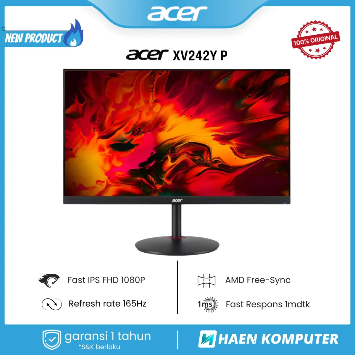 Monitor Acer XV242Y P 23.8 Inch IPS FHD 165Hz - Image 1