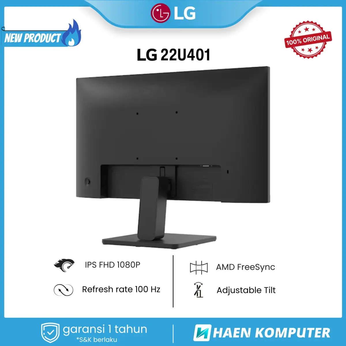 Monitor LG 22U401 22 Inch IPS FHD 100Hz AMD FreeSync - Image 4