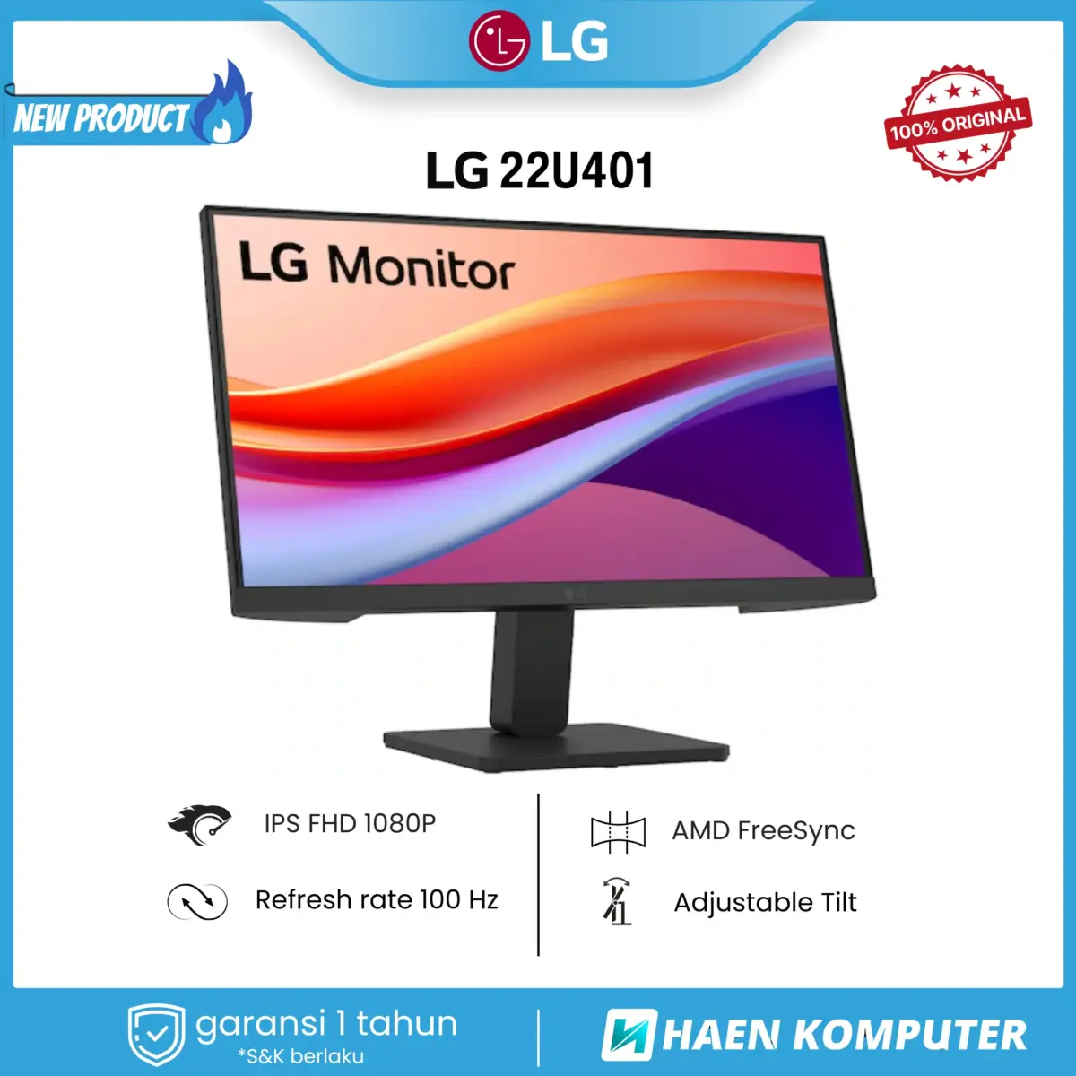 Monitor LG 22U401 22 Inch IPS FHD 100Hz AMD FreeSync - Image 3