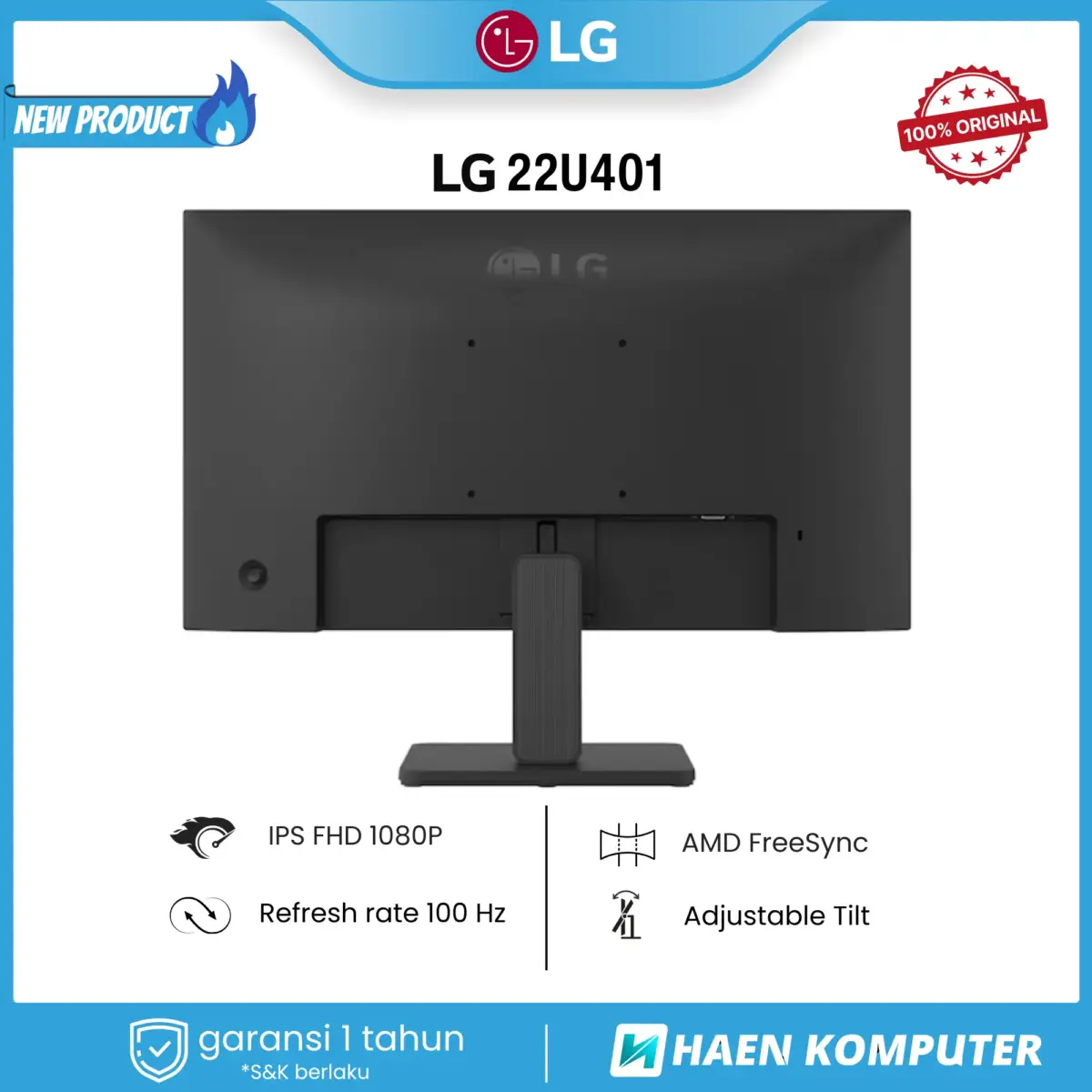 Monitor LG 22U401 22 Inch IPS FHD 100Hz AMD FreeSync - Image 2