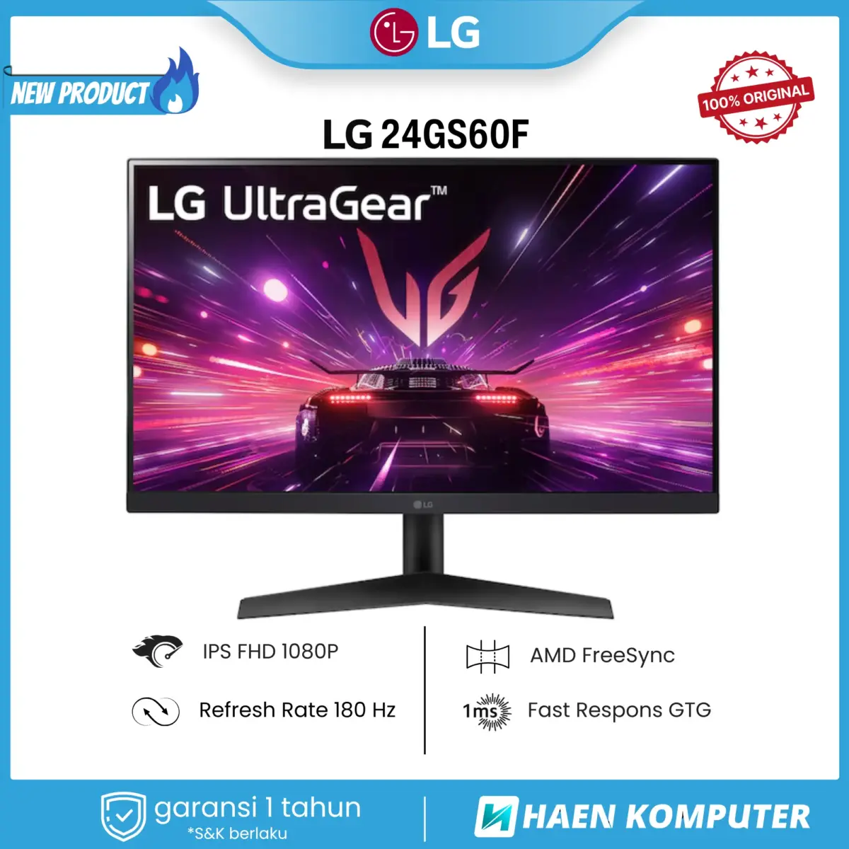 Monitor LG 24GS60F 24 Inch IPS FHD 180Hz - Image 1