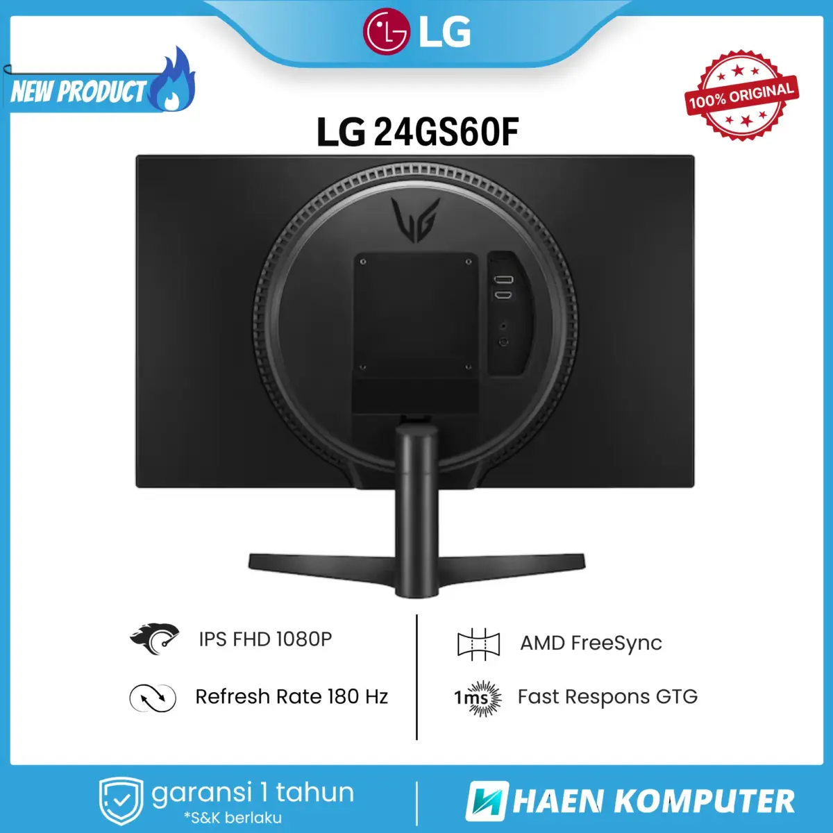 Monitor LG 24GS60F 24 Inch IPS FHD 180Hz - Image 2