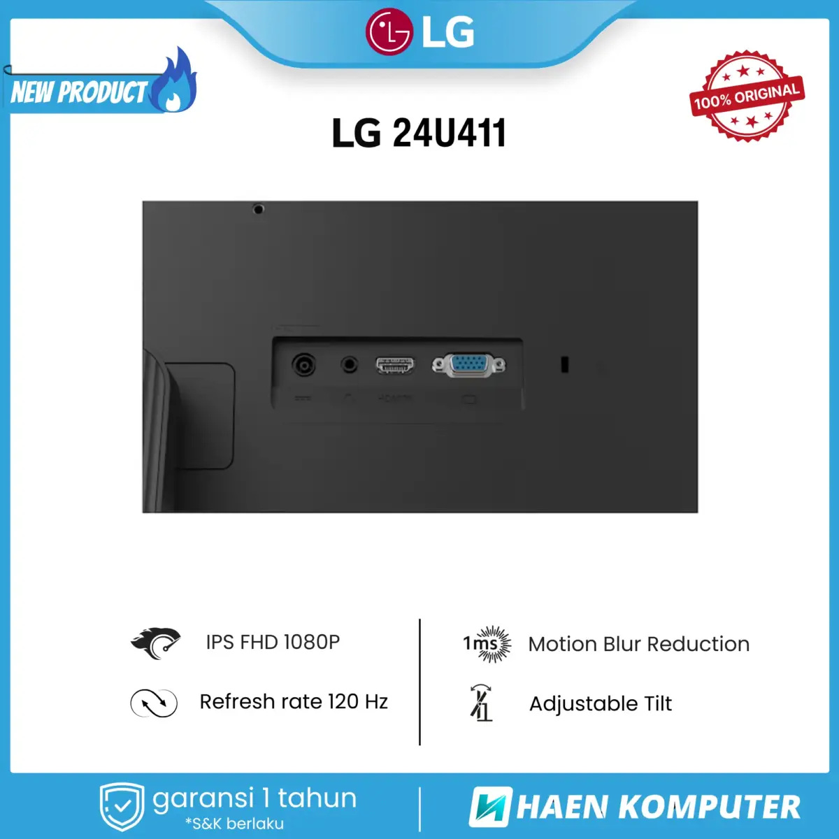 Monitor LG 24U411 24 Inch IPS FHD 120Hz - Image 5