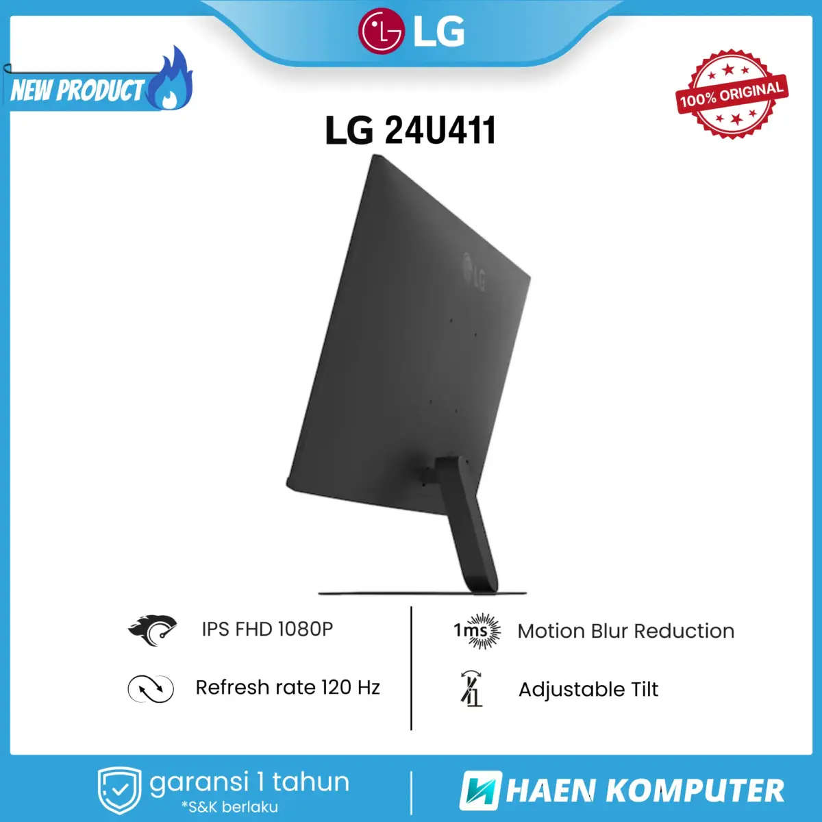 Monitor LG 24U411 24 Inch IPS FHD 120Hz - Image 3