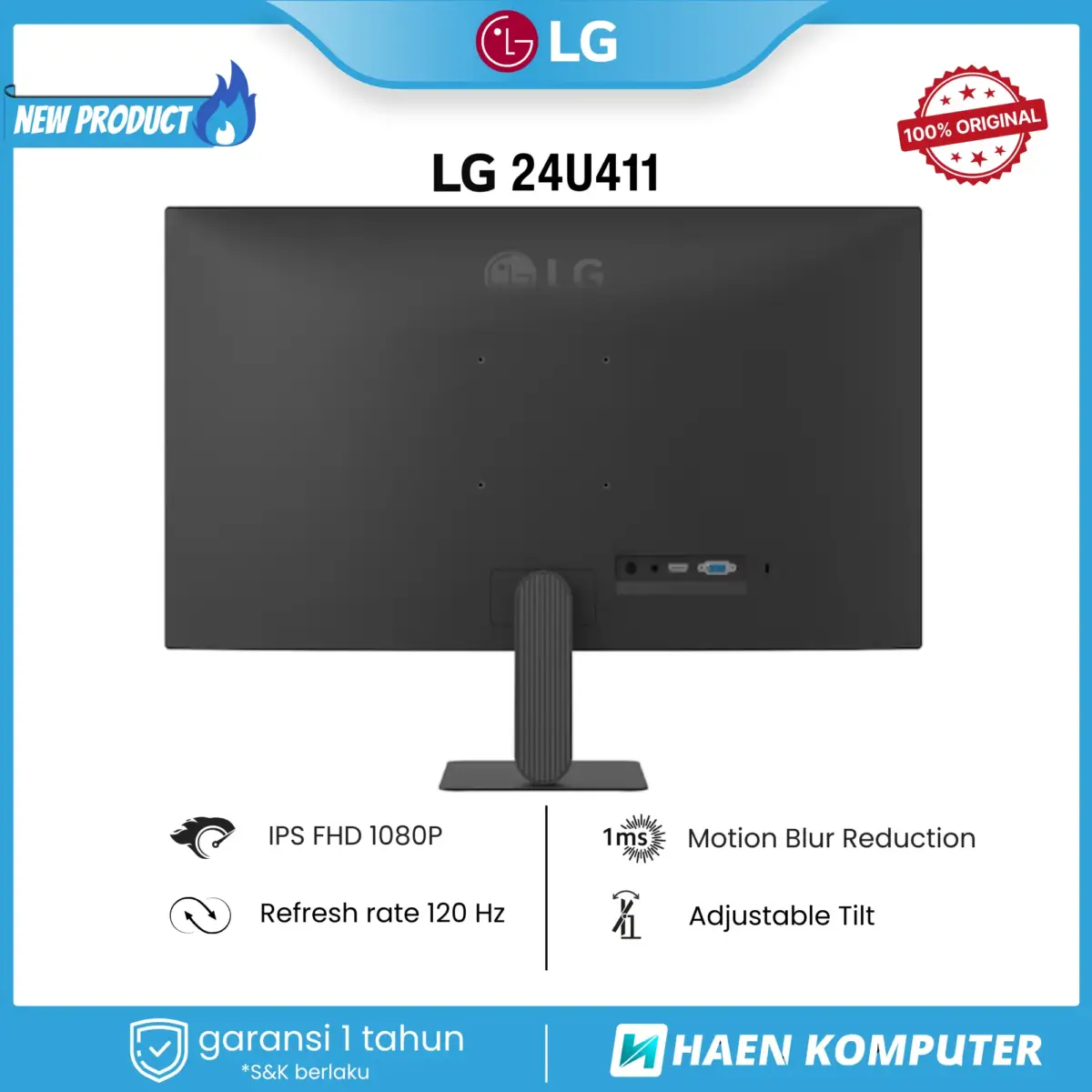 Monitor LG 24U411 24 Inch IPS FHD 120Hz - Image 4