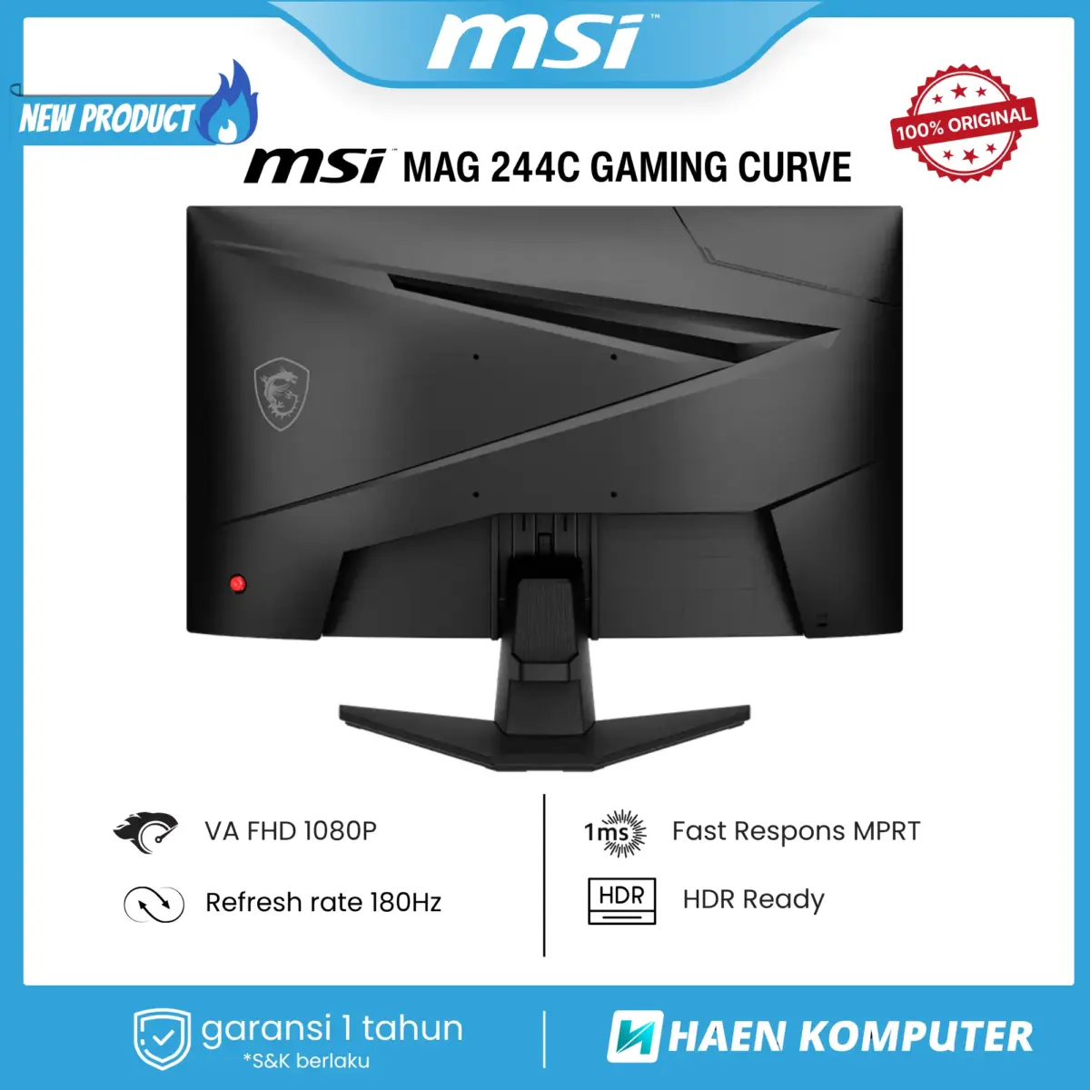 Monitor MSI MAG 244C GAMING CURVE 24 Inch VA FHD 180Hz - Image 3