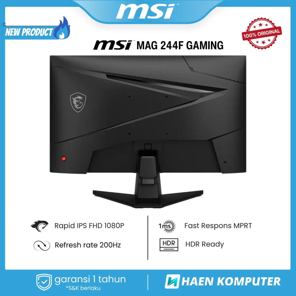 Monitor MSI MAG 244F GAMING 24 Inch RAPID IPS FHD 200Hz - Image 4