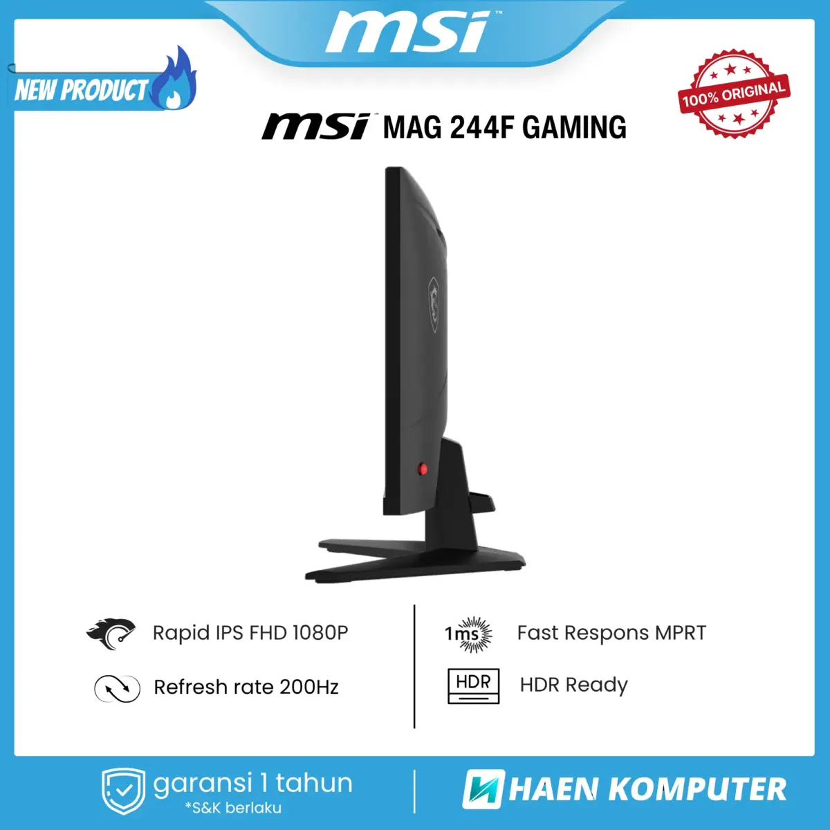 Monitor MSI MAG 244F GAMING 24 Inch RAPID IPS FHD 200Hz - Image 2