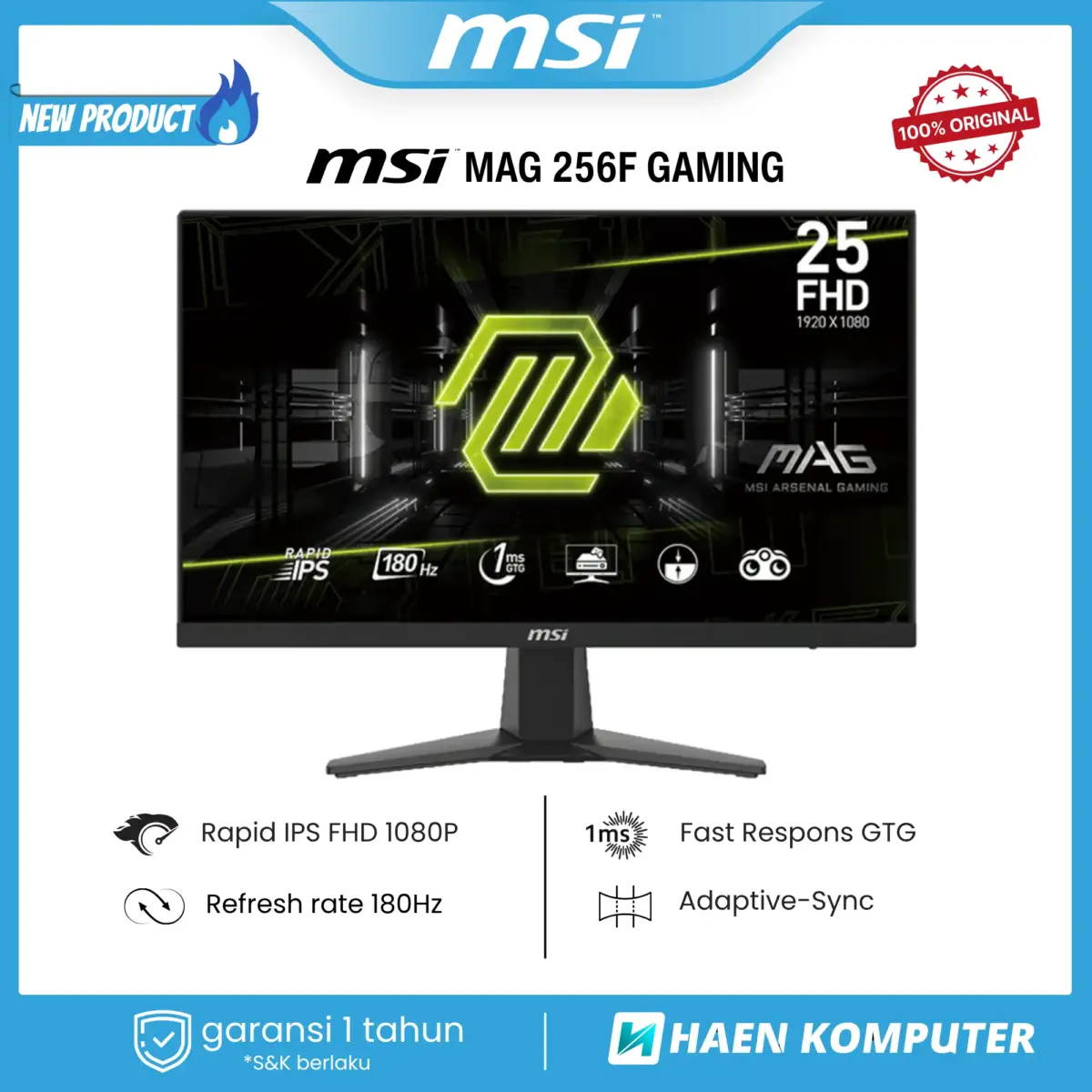 Monitor MSI MAG 256F GAMING 25 Inch IPS FHD 180Hz - Image 1
