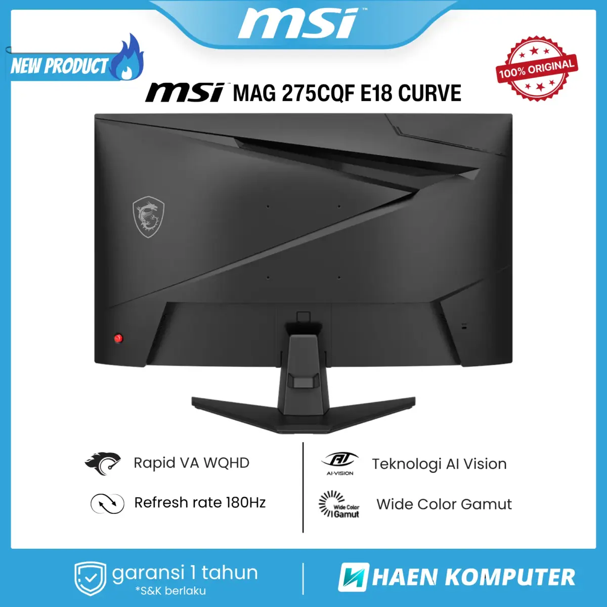 Monitor MSI MAG 275CQF E18 CURVE 27 Inch 2K WQHD 180Hz - Image 3