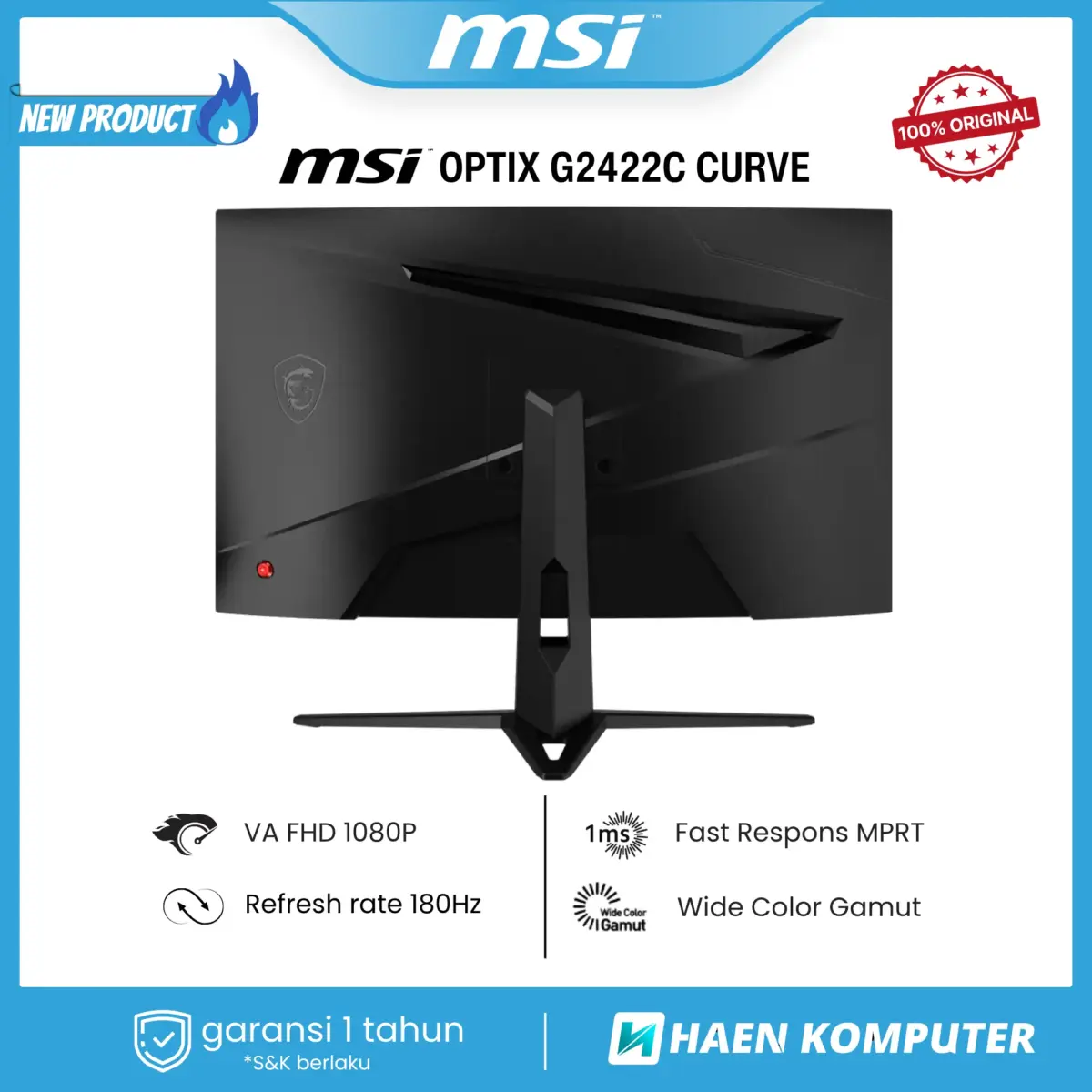Monitor MSI OPTIX G2422C CURVE 24 Inch VA FHD 180Hz - Image 4