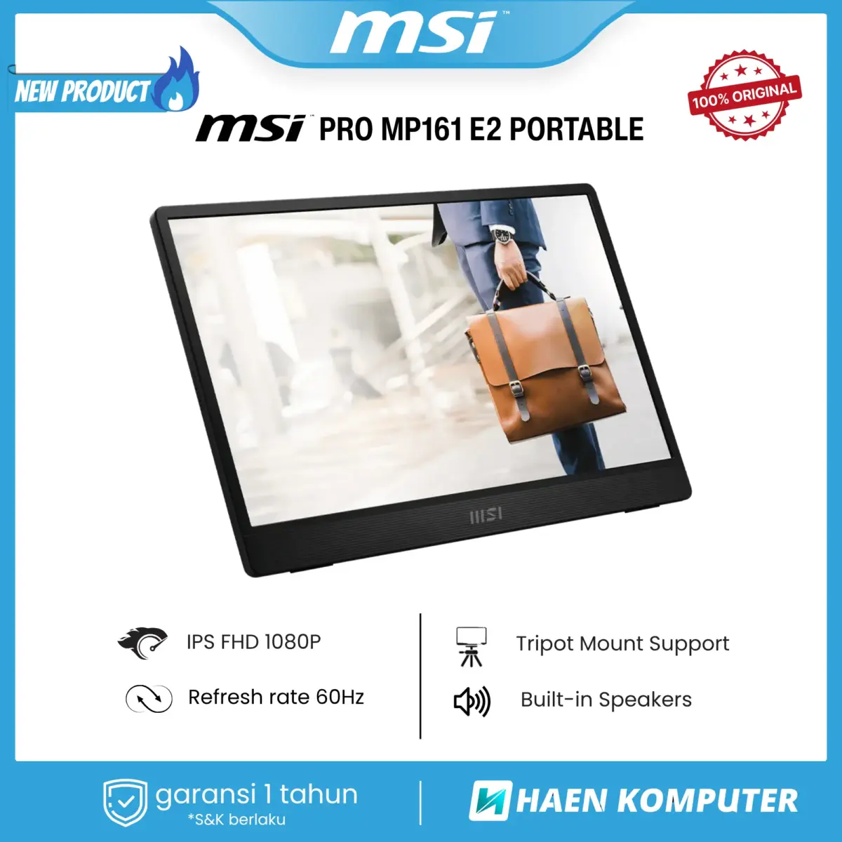 Monitor MSI PRO MP161 E2 PORTABLE 16 Inch IPS FHD 60Hz SPEAKER - Image 3