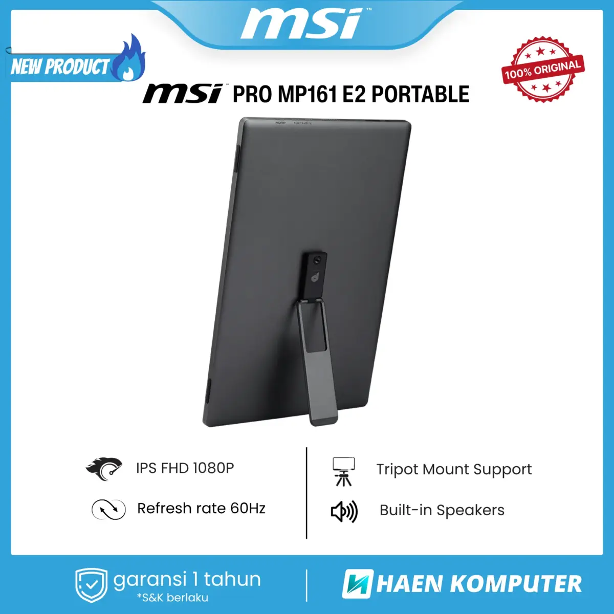 Monitor MSI PRO MP161 E2 PORTABLE 16 Inch IPS FHD 60Hz SPEAKER - Image 5