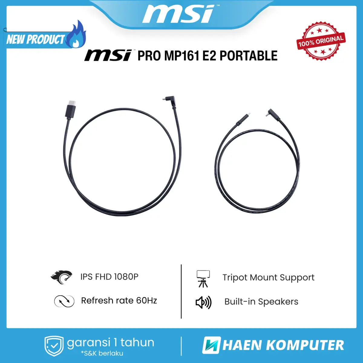 Monitor MSI PRO MP161 E2 PORTABLE 16 Inch IPS FHD 60Hz SPEAKER - Image 8
