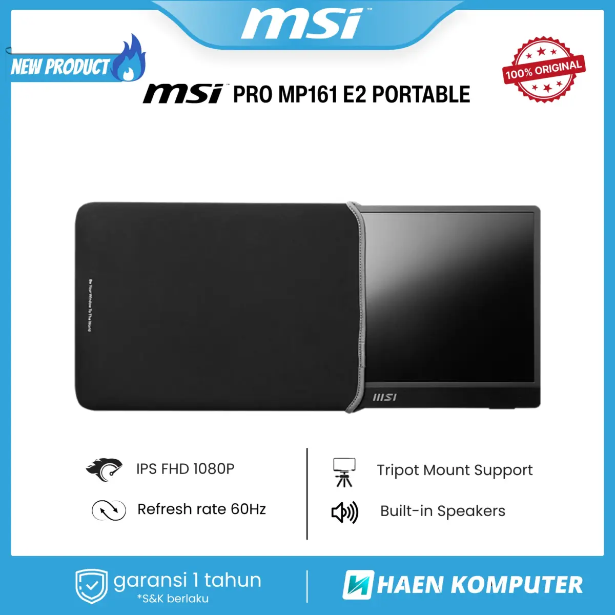 Monitor MSI PRO MP161 E2 PORTABLE 16 Inch IPS FHD 60Hz SPEAKER - Image 4