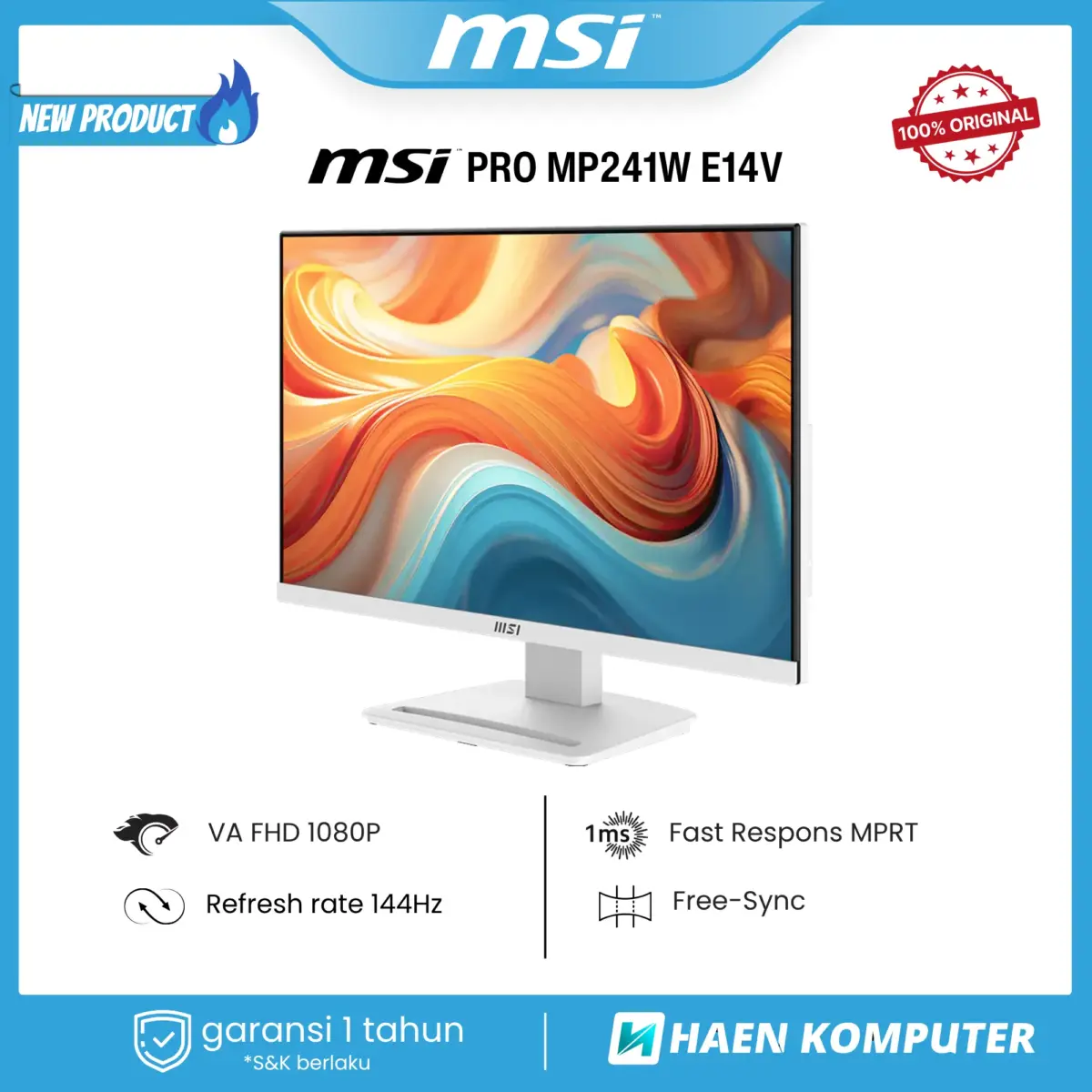 Monitor MSI PRO MP241W E14V WHITE 24 Inch VA FHD 144Hz - Image 2