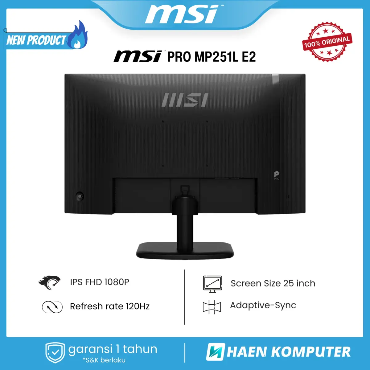 Monitor MSI PRO MP251L E2 24.5 Inch IPS FHD 120Hz - Image 3
