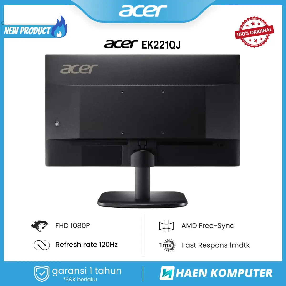 Monitor Acer EK221QJ 21.5 Inch VA FHD 120Hz - Image 2