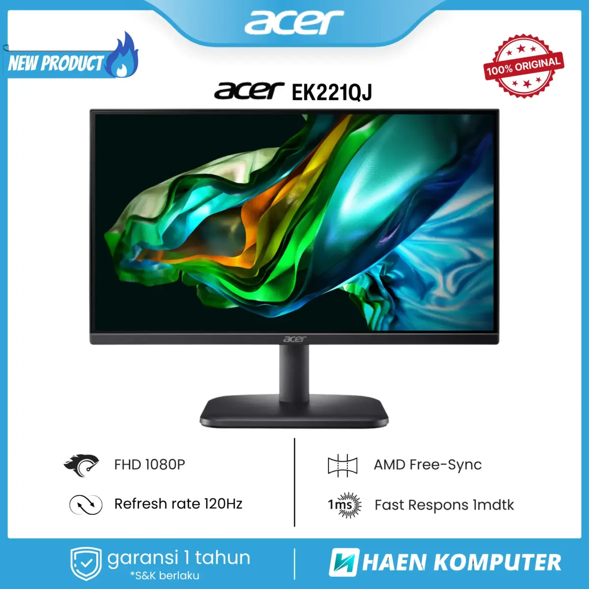 Monitor Acer EK221QJ 21.5 Inch VA FHD 120Hz - Image 1