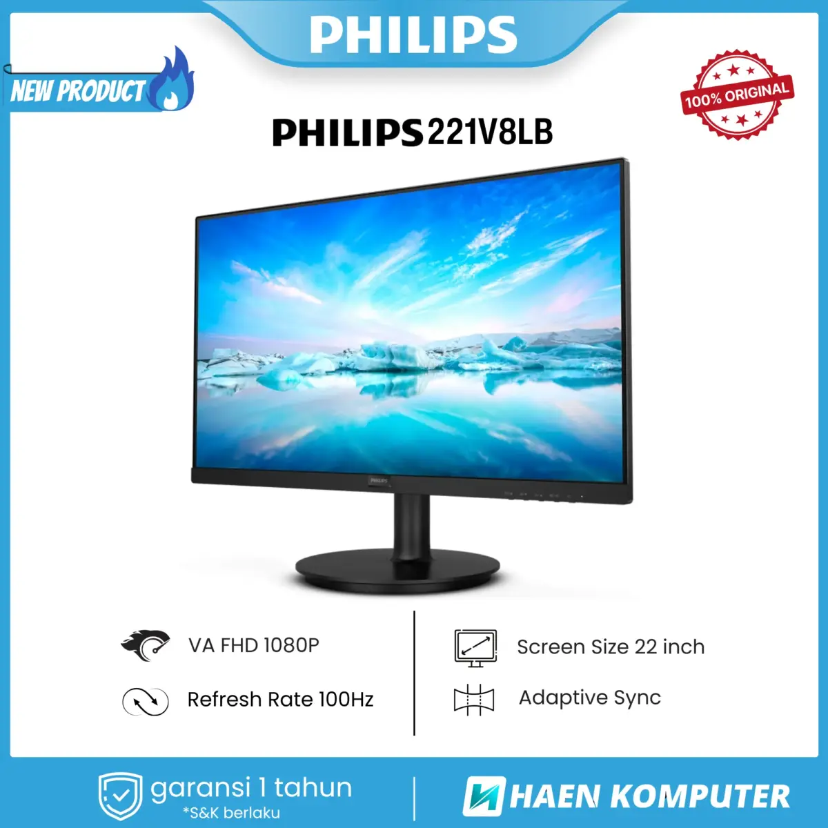 Monitor Philips 221V8LB 22 Inch VA FHD 100Hz - Image 3