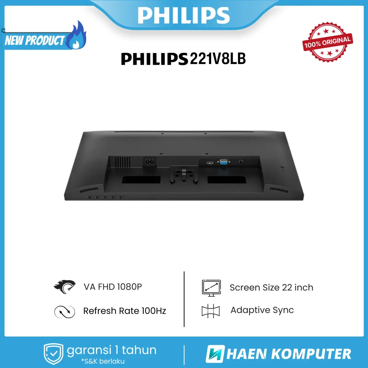 Monitor Philips 221V8LB 22 Inch VA FHD 100Hz - Image 5