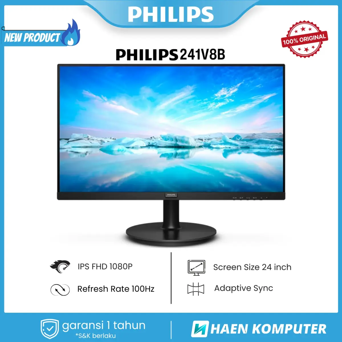 Monitor Philips 241V8B 24 Inch IPS FHD 100Hz - Image 3