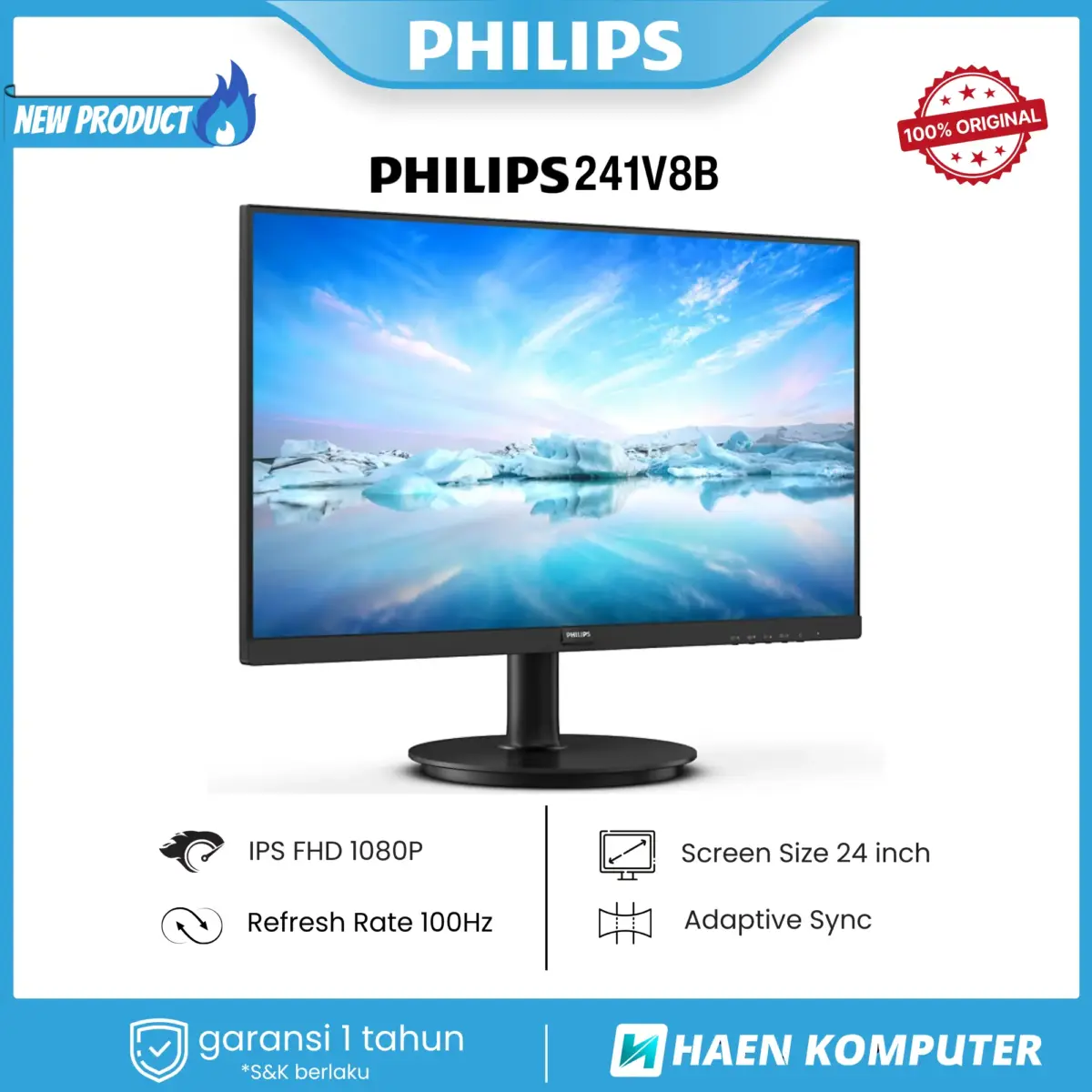 Monitor Philips 241V8B 24 Inch IPS FHD 100Hz - Image 2