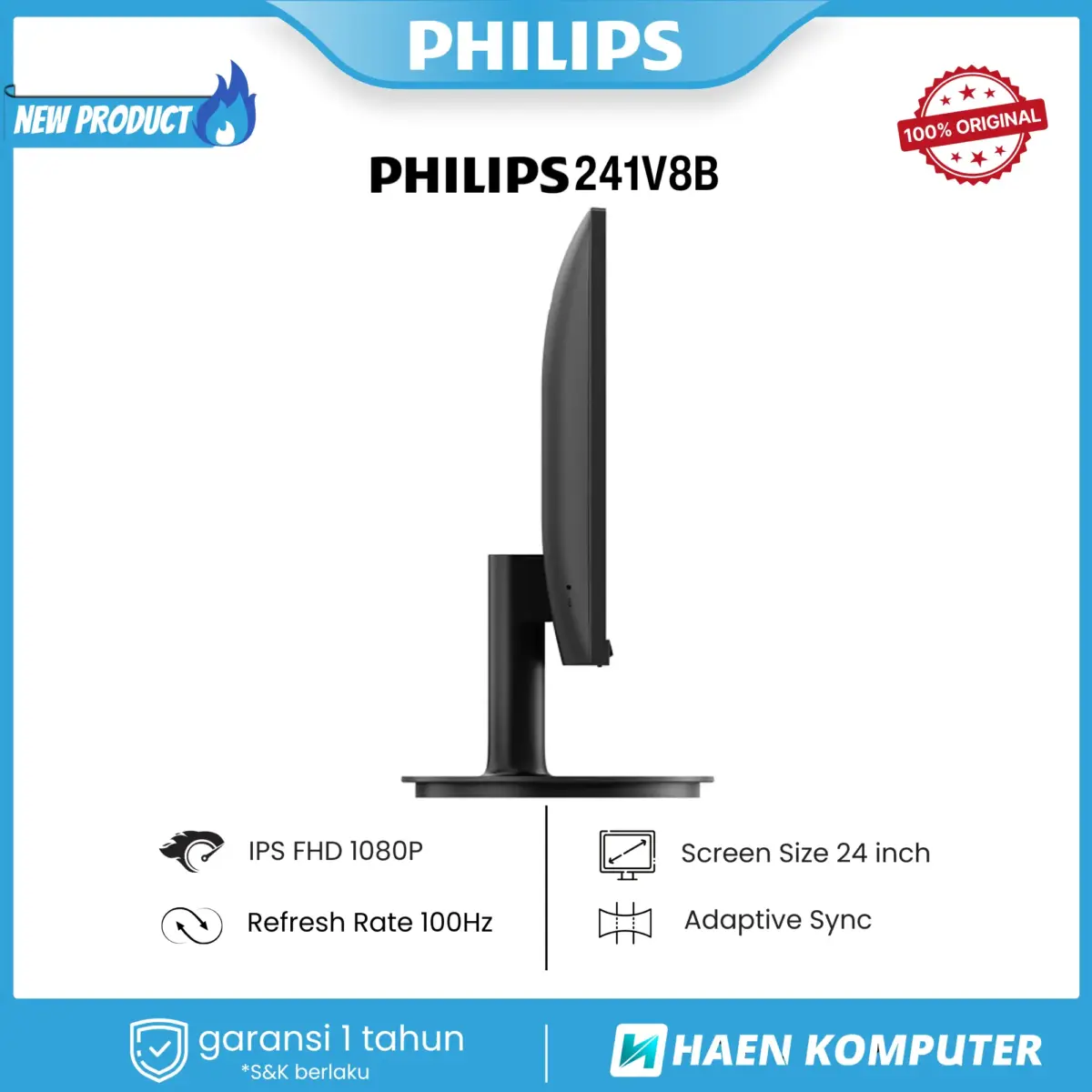 Monitor Philips 241V8B 24 Inch IPS FHD 100Hz - Image 4