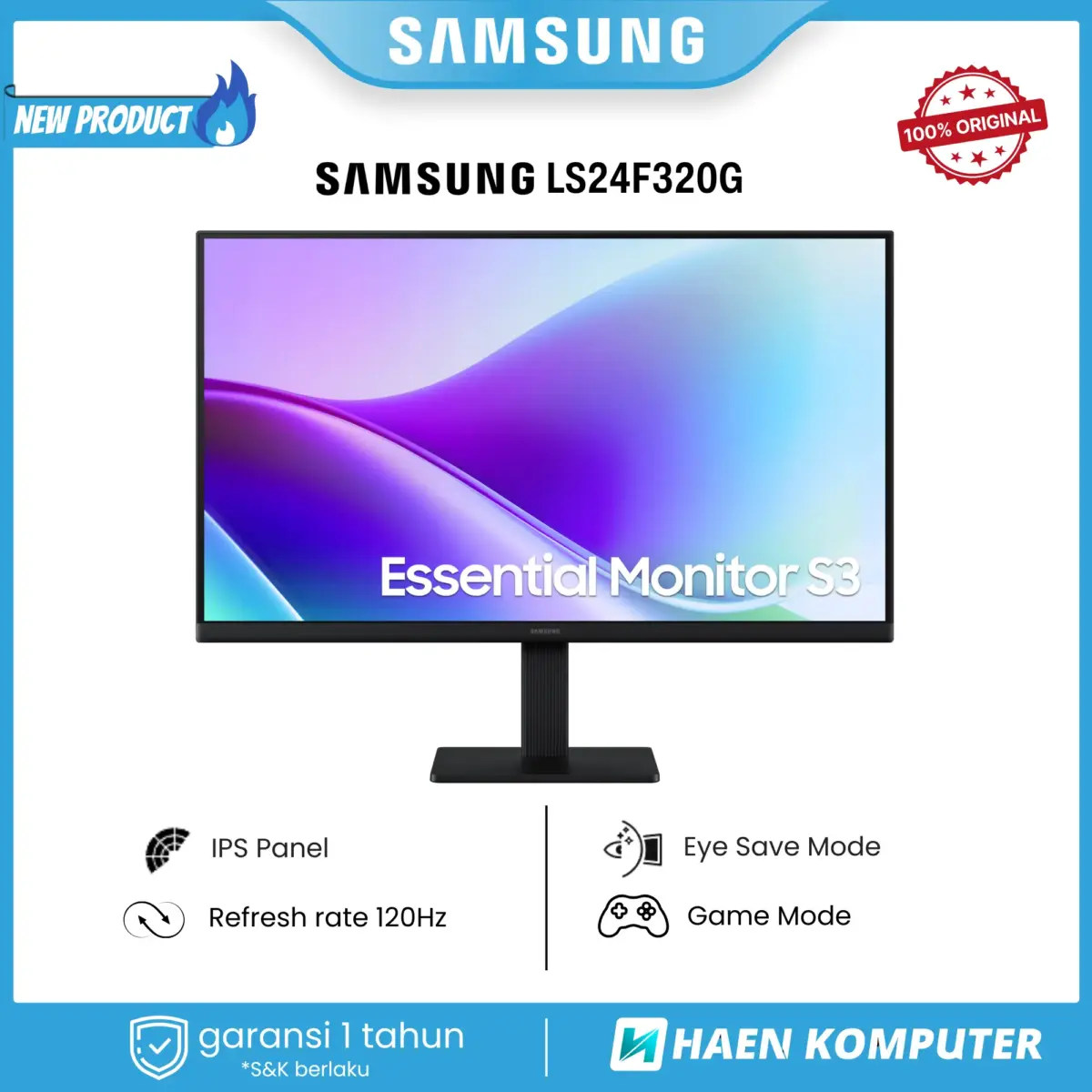 Monitor Samsung LS24F320G 24 Inch IPS FHD 120Hz - Image 1