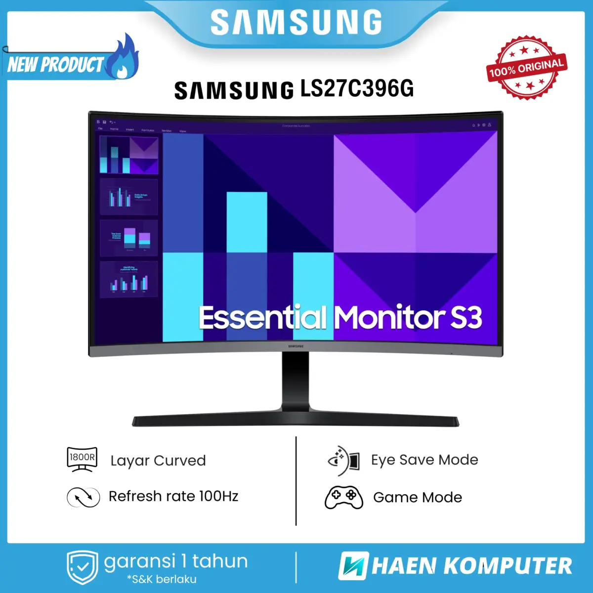 Monitor Samsung LS27C396G 27 Inch VA FHD 100Hz - Image 1