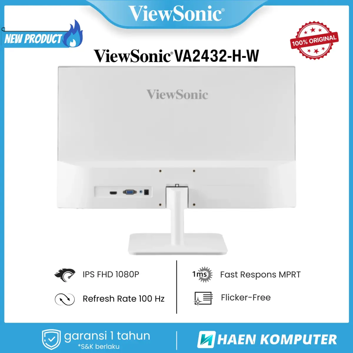 Monitor ViewSonic VA2432-H-W 24 Inch IPS FHD 100Hz - Image 4