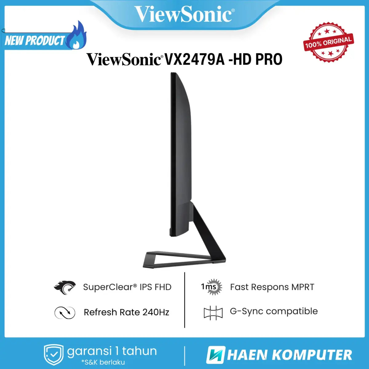 Monitor ViewSonic VX2479A -HD PRO 24 Inch IPS FHD 240Hz - Image 5
