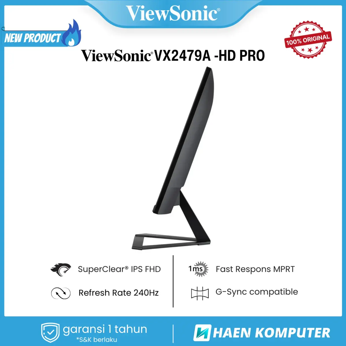 Monitor ViewSonic VX2479A -HD PRO 24 Inch IPS FHD 240Hz - Image 4