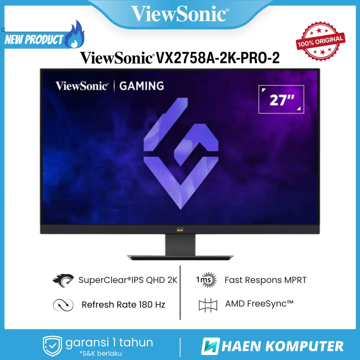 Monitor ViewSonic VX2758A-2K-PRO-2 27 Inch IPS QHD 180Hz - Image 3