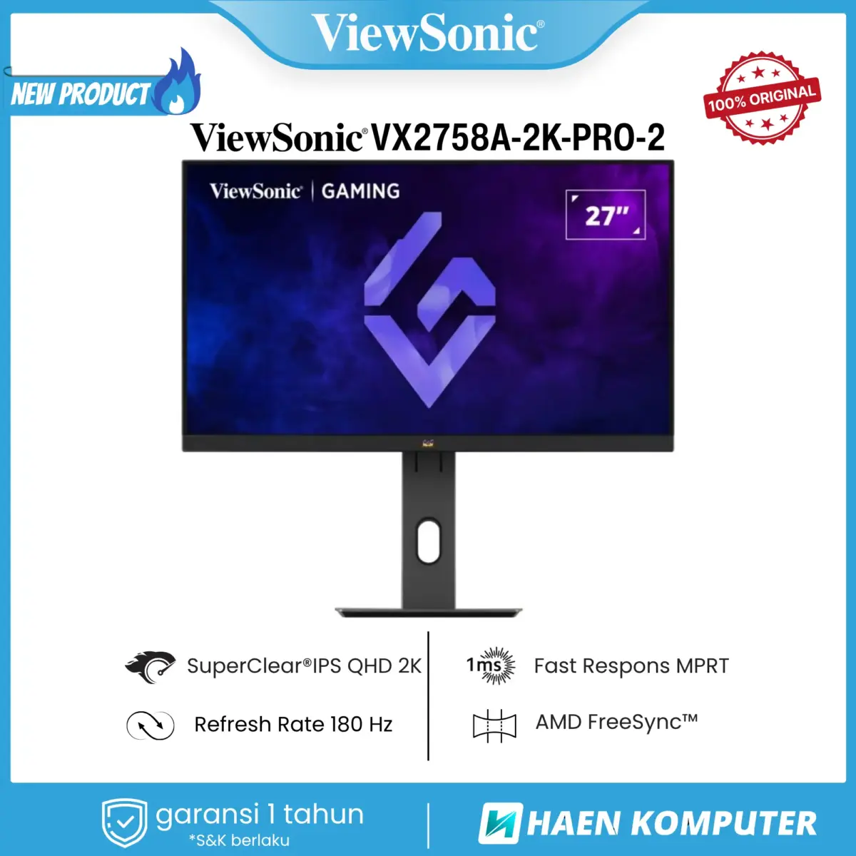 Monitor ViewSonic VX2758A-2K-PRO-2 27 Inch IPS QHD 180Hz - Image 2