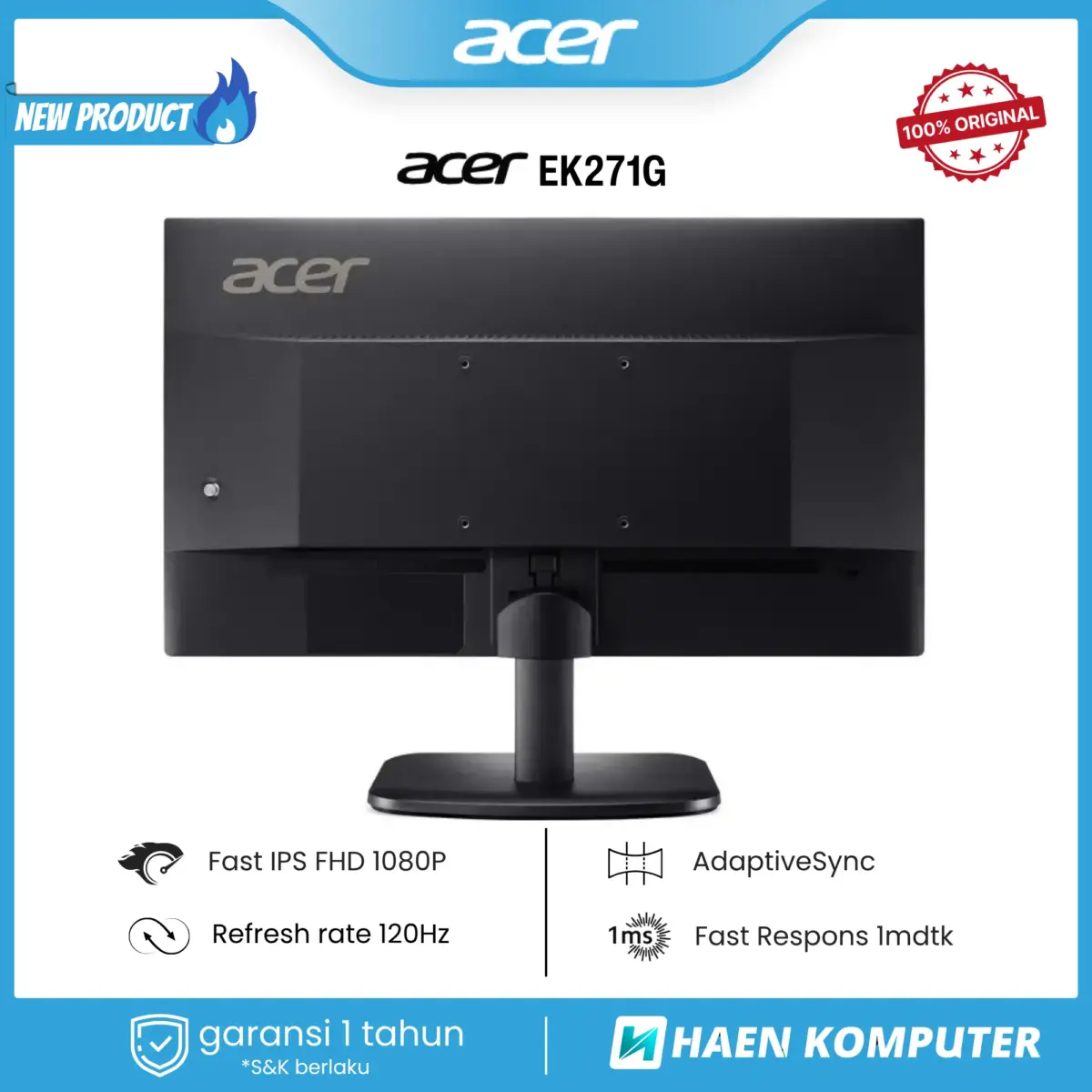 Monitor Acer EK271G 27 Inch IPS FHD 120Hz - Image 2