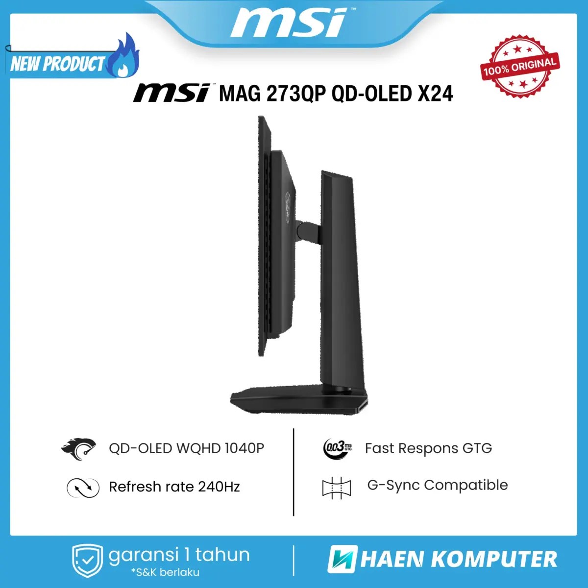 MONITOR MSI MAG 273QP QD-OLED X24 26.5 INCH OLED WQHD 240HZ - Image 5